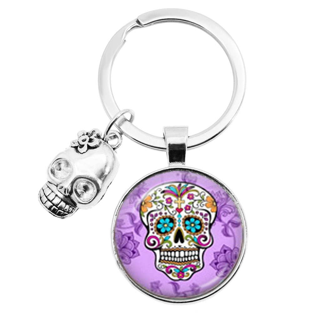 Wholesale Zinc Alloy Mexican Candy Skull Keychain